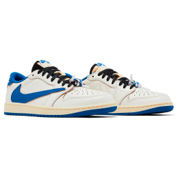 Fragment Design x Travis Scott Air Jordan 1 Retro Low OG SP Sail Military Blue