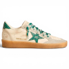 Кроссовки Golden Goose Ball Star LTD with Green Crocodile-Print Star and Heel Tab