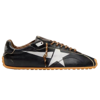 Golden Goose Marathon in Black Leather with Silver Star