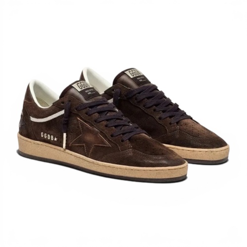 Кроссовки Golden Goose Ball Star in Brown Suede with Brown Leather Star