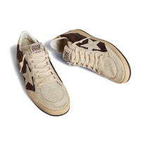 Golden Goose Ball Star in Glitter with Leather Star and Metallic Leather Heel Tab