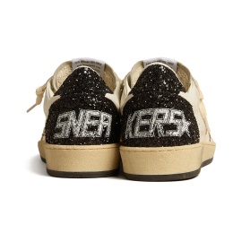 Golden Goose Ball Star in Nappa and Suede with Glitter Star and Black Heel Tab