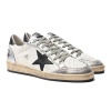 Кроссовки Golden Goose Ball Star in Leather with Silver Inserts and Black Leather Star