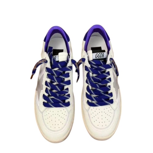 Кроссовки Golden Goose Ball Star LTD in Beige Leather with Clear Star and Blue Heel Tab