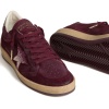 Кроссовки Golden Goose Wmns Ball Star Velvet Ruby Red Silver