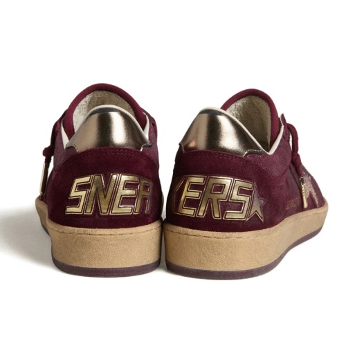 Кроссовки Golden Goose Wmns Ball Star Velvet Ruby Red Silver