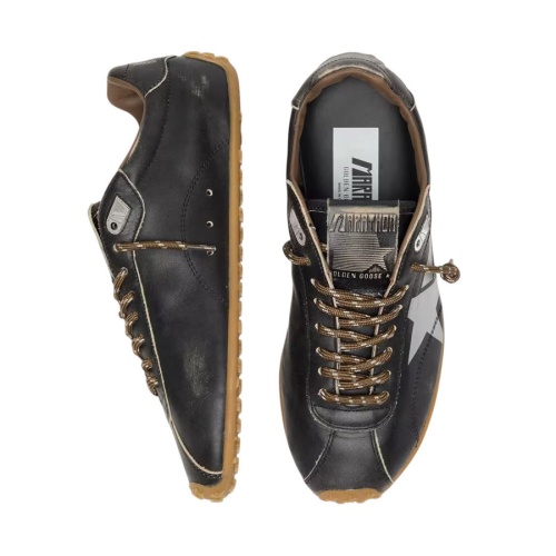 Кроссовки Golden Goose Marathon in Black Leather with Silver Star