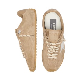 Golden Goose Marathon in Tobacco Suede with Silver Star
