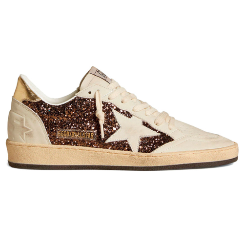 Кроссовки Golden Goose Ball Star in Glitter with Leather Star and Metallic Leather Heel Tab