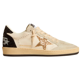 Golden Goose Ball Star in Nappa and Suede with Glitter Star and Black Heel Tab