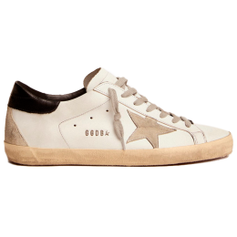 Golden Goose Super Star With Black Heel Tab And Metal Stud Lettering