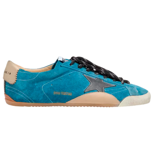Кроссовки Golden Goose True-Star in Teal Suede with Black Star and Cream Heel Tab
