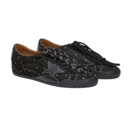 Golden Goose True-Star in Suede with Swarovski Crystal and Black Star
