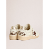 Женские кеды Golden Goose Ball Star Sneakers in White Leather With Crocodile-Effect Star and Gold Heel Tab