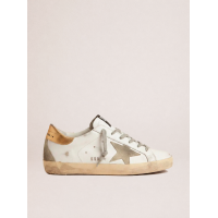 Golden Goose Super Star Sneakers in Gold With Gold Heel Tab