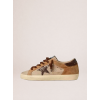 Женские кеды Golden Goose Super Star in Beige Suede With White Star and Heel Tab