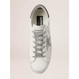 Golden Goose Mens Super Star Sneakers in Grey Suede With Grey Heel Tab