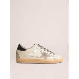 Golden Goose Mens Super Star Sneakers in Grey Suede With Grey Heel Tab
