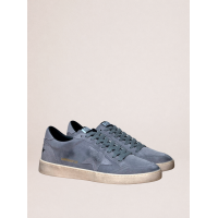 Golden Goose Mens Ball Star in Gray Suede With Gray Star
