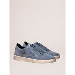 Golden Goose Mens Ball Star in Gray Suede With Gray Star