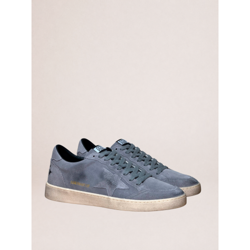 Мужские кеды Golden Goose Mens Ball Star in Gray Suede With Gray Star