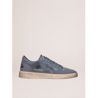 Golden Goose Mens Ball Star in Gray Suede With Gray Star