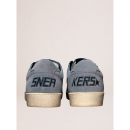 Golden Goose Mens Ball Star in Gray Suede With Gray Star