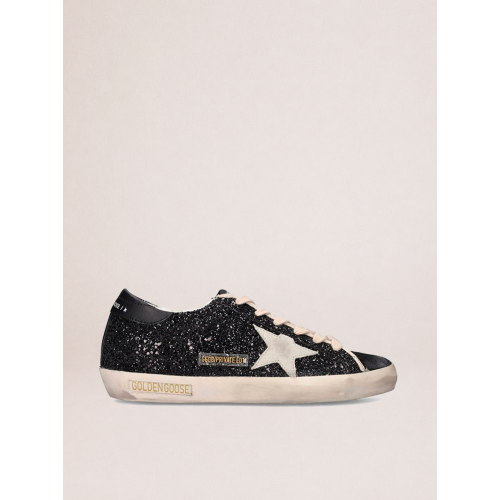 Женские кеды Golden Goose Super Star Glitter Black