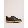 Мужские кеды Golden Goose Mens Ball Star in Dark Brown Leather With Black Star