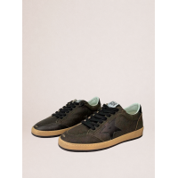 Golden Goose Mens Ball Star in Dark Brown Leather With Black Star