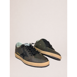 Golden Goose Mens Ball Star in Dark Brown Leather With Black Star