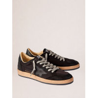 Golden Goose Mens Ball Star in Black Fabric With Black Star