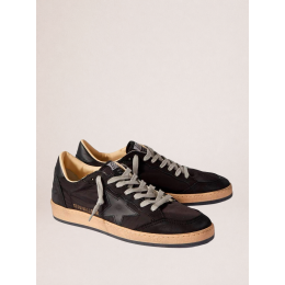 Golden Goose Mens Ball Star in Black Fabric With Black Star