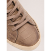 Мужские кеды Golden Goose Mens Super Star Sneakers in Brown Croco-Effect Leather