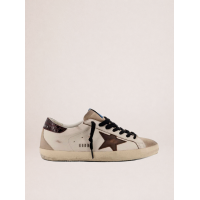Golden Goose Mens Super Star in leather with suede star and heel tab