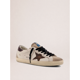 Golden Goose Mens Super Star in leather with suede star and heel tab