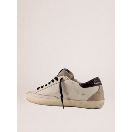 Golden Goose Mens Super Star in leather with suede star and heel tab