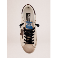 Golden Goose Mens Super Star in leather with suede star and heel tab