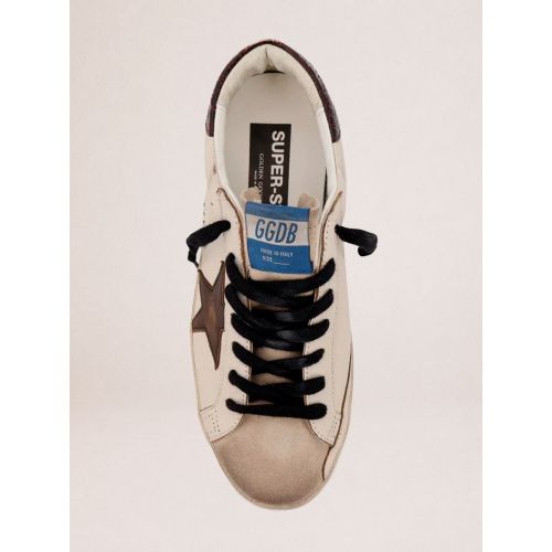 Мужские кеды Golden Goose Mens Super Star in leather with suede star and heel tab