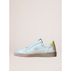 Женские кеды Golden Goose Ball Star in White Leather With Orange Star and Yellow Heel Tab