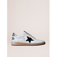 Golden Goose Ball Star in Black Suede With Black Star and Gold Heel Tab