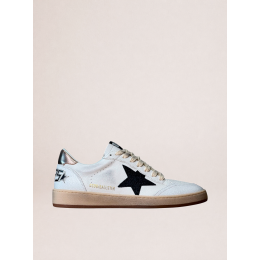 Golden Goose Ball Star in Black Suede With Black Star and Gold Heel Tab