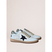 Golden Goose Ball Star in Black Suede With Black Star and Gold Heel Tab