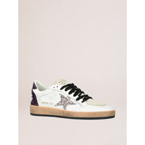 Женские кеды Golden Goose Ball Star Pink Glitter Hell Tab