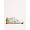 Женские кеды Golden Goose Wmns Ball Star White Silver Metallic Gold Glitter