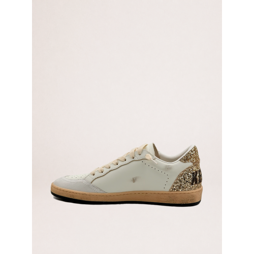 Женские кеды Golden Goose Wmns Ball Star White Silver Metallic Gold Glitter