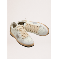 Golden Goose Wmns Ball Star White Silver Metallic Gold Glitter