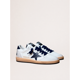 Golden Goose Ball Star Blue Leather Star