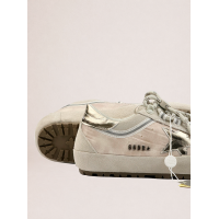 Golden Goose Super Star Sneakers in Light Gray Nylon With Metallic Star