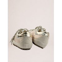Golden Goose Super Star Sneakers in Light Gray Nylon With Metallic Star